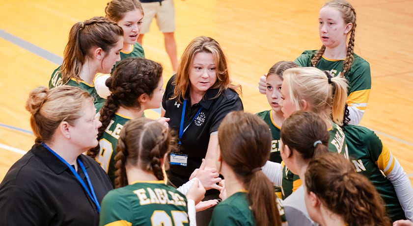 Volleyball coach rallies players
